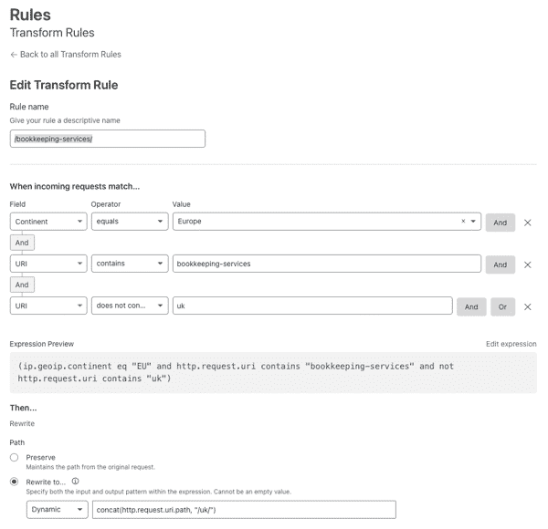 cloudflare geo redirection dynamic rules